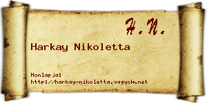Harkay Nikoletta névjegykártya